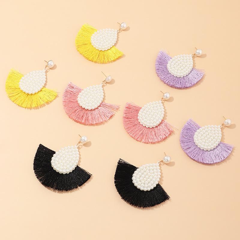 Dangle & Chandelier Cute Pearl Studs Circle Bohemian Tassel Earrings Pink Cotton Fringe Fan Shape Retro Drop For Women Party Jewelry
Dangle & Chandelier Cute Pearl Studs Circle Bohemian Tassel Earrings Pink Cotton Fringe Fan Shape Retro Drop For Women Party Jewelry