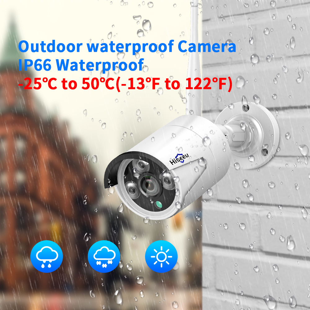 Hiseeu 8CH Wireless CCTV System 1536P 1080P NVR Kits wifi Outdoor 3MP AI IP Camera Security System Video Surveillance LCD monitor