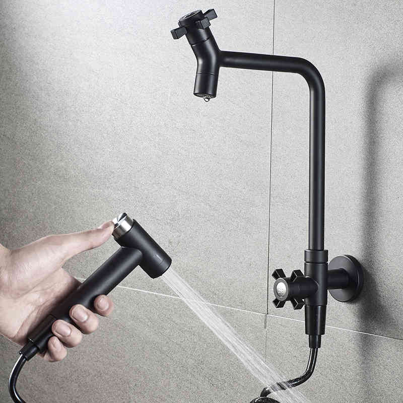 Bathroom Sink Faucets Modern Black Decorative Outdoor Garden Faucet Washing Machine Mop Taps with Spray Gun Byjw
Bathroom Sink Faucets Modern Black Decorative Outdoor Garden Faucet Washing Machine Mop Taps with Spray Gun Byjw