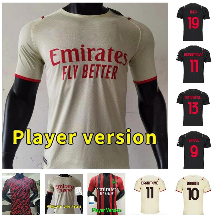 Player version21 22 AC Milan soccer jersey 2021 2022 football shirt IBRAHIMOVIC BENNACER BRAHIM GIROUD M.MAIGNAN TONALI Kessie THEO REBIC Camiseta de futbol, 21/22
Player version21 22 AC Milan soccer jersey 2021 2022 football shirt IBRAHIMOVIC BENNACER BRAHIM GIROUD M.MAIGNAN TONALI Kessie THEO REBIC Camiseta de futbol, 21/22