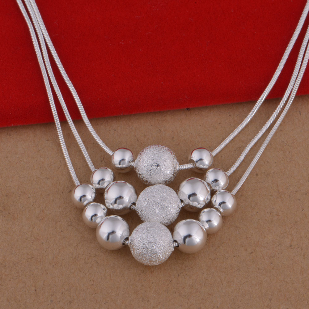 Silver 925 Jewelry Elegant Frosted Beads Round Necklace Pendant for Women Jewelry Best Gifts
Silver 925 Jewelry Elegant Frosted Beads Round Necklace Pendant for Women Jewelry Best Gifts
