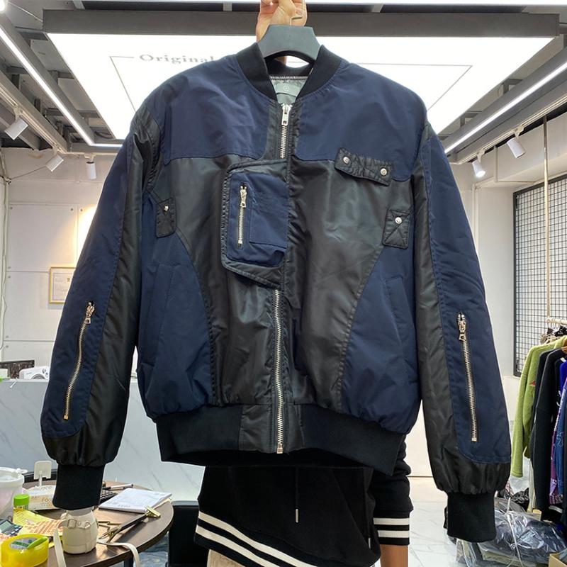 Men's Jackets Patchwork Varsity Jacket Men Women Quality Heavy Fabric Coats Multi-pocket Zip Bomber
Men's Jackets Patchwork Varsity Jacket Men Women Quality Heavy Fabric Coats Multi-pocket Zip Bomber