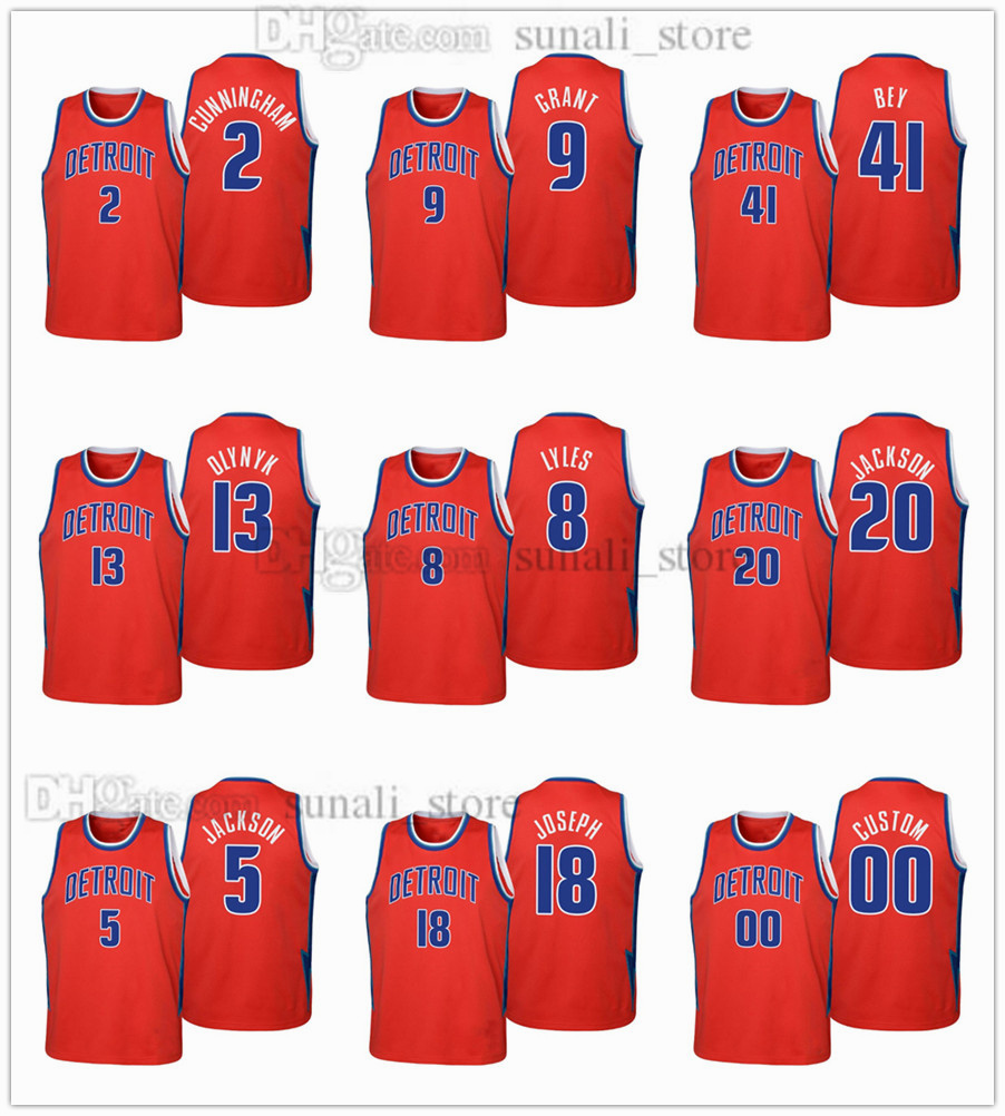 75th Anniversary 2021-22 City Red Basketball Jerseys Jerami Grant 9 Frank 5 Josh Jackson 20 Saddiq Bey 41 Jahlil Okafor 13 Cade Cunningham 2 Trey Lyles 8 Cory Joseph 18
75th Anniversary 2021-22 City Red Basketball Jerseys Jerami Grant 9 Frank 5 Josh Jackson 20 Saddiq Bey 41 Jahlil Okafor 13 Cade Cunningham 2 Trey Lyles 8 Cory Joseph 18
