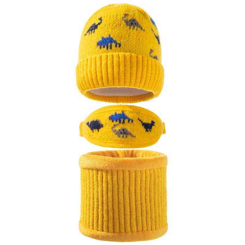 3pcs Baby Warm Winter Hat Scarf Face Mask Set Knitted Dinosaur Jacquard Beanie Cap Mouth Cover Kit for Child
3pcs Baby Warm Winter Hat Scarf Face Mask Set Knitted Dinosaur Jacquard Beanie Cap Mouth Cover Kit for Child