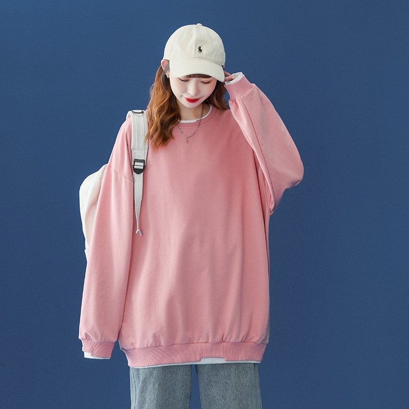 Pink round neck sweater women' Pullover spring and autumn 2021 new loose Korean top ins fashion student versatile coat, White
Pink round neck sweater women' Pullover spring and autumn 2021 new loose Korean top ins fashion student versatile coat, White