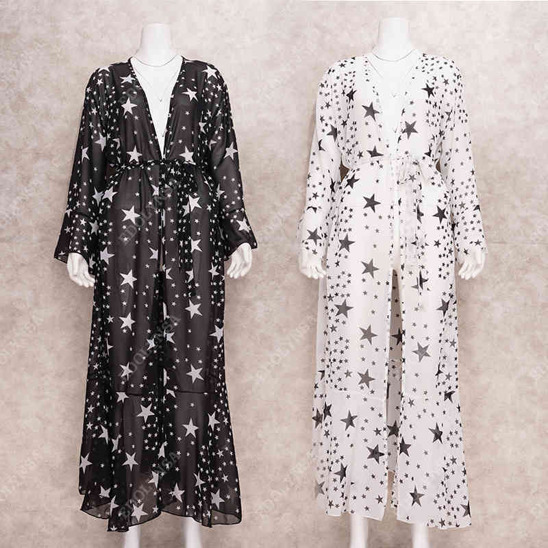 Tunic for Beach Bathing suit cover ups Chiffon Dress Women wear Bikini up Saida de Praia Q1170 210420