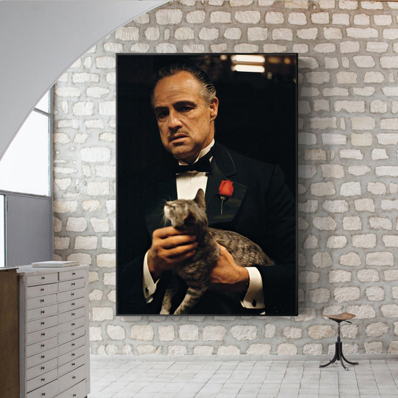 Modern Godfather Portrait Movie Posters and Prints Wall Art Canvas Paintings on The Wall Wall Hanging Pictures Home Decoration