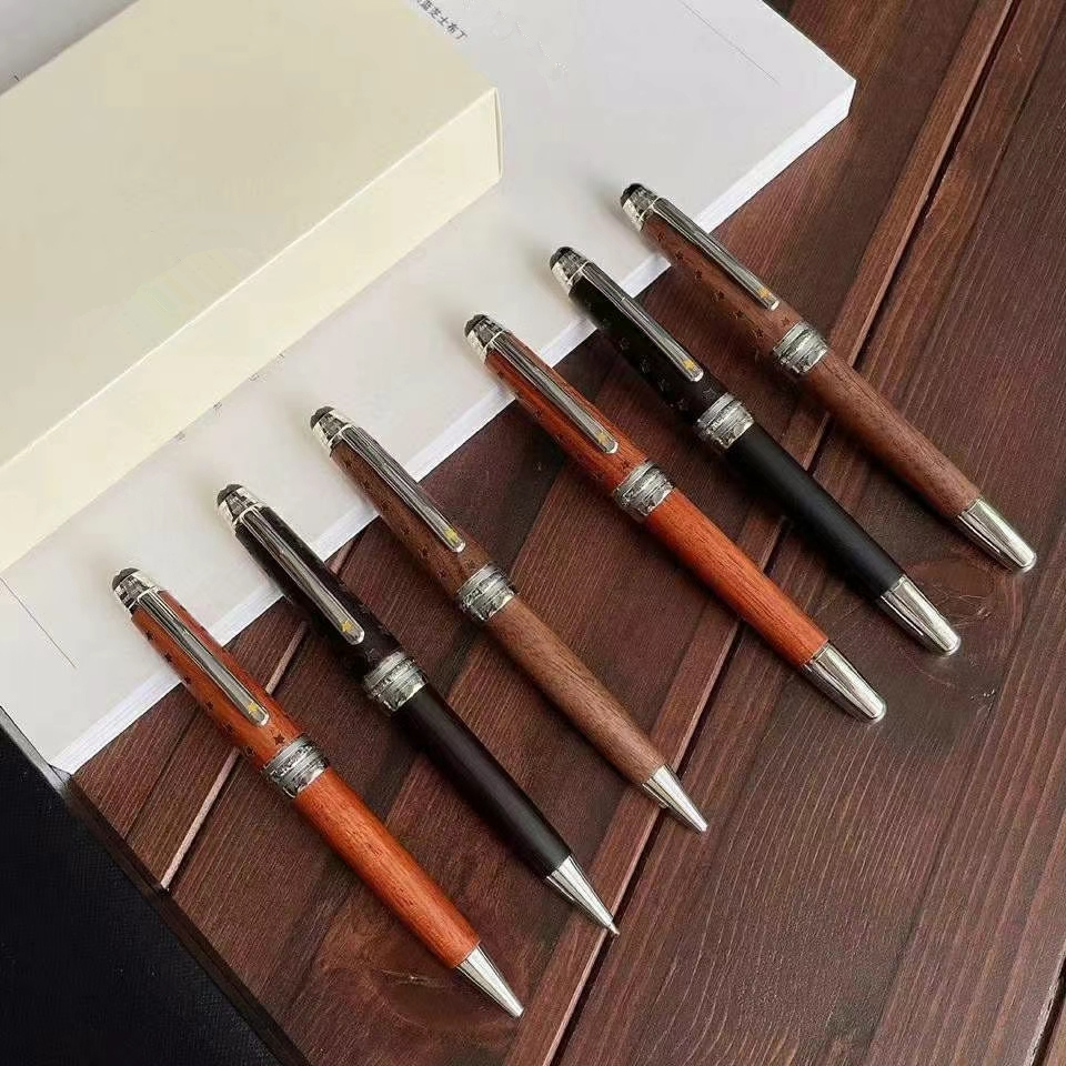 2021 luxury 145 big barrel wooden Rollerball/Ballpoint Pen stationery office school star carving cap writing pens with Serial Number от DHgate WW