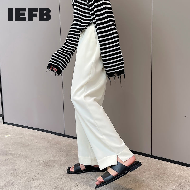 IEFB Drawstring Elastic Waist Cuasal Pants For Men Spring Summer Fashion Korean Streetwear Straight Split Trousers 7242 210524, Black
IEFB Drawstring Elastic Waist Cuasal Pants For Men Spring Summer Fashion Korean Streetwear Straight Split Trousers 7242 210524, Black