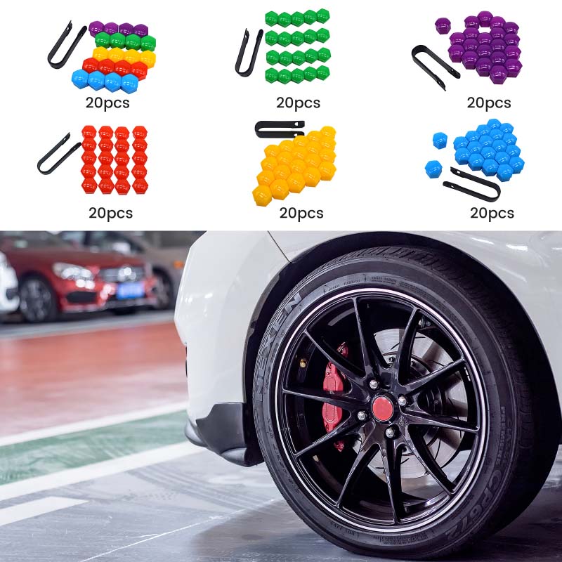 20pcs/Set 21mm Wheel Nut Bolt Head Cover Cap Protective Caps Exterior Decoration Protecting Bolts Rims Car Tires Bolted