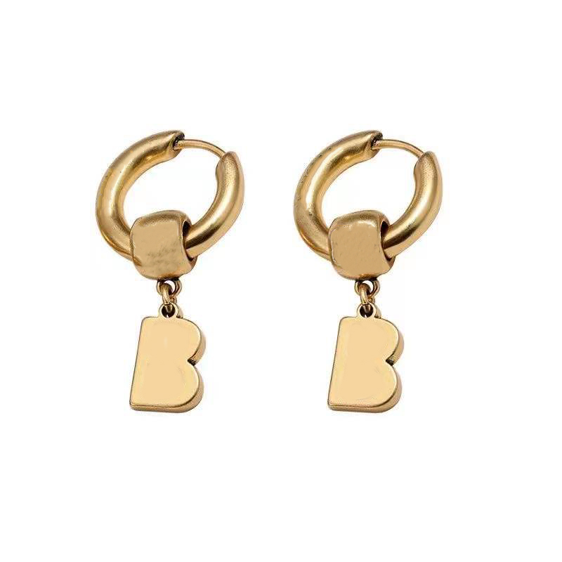 High quality women B designer letter stud earrings Metal retro design fashion style gold jewelry wholesale
High quality women B designer letter stud earrings Metal retro design fashion style gold jewelry wholesale