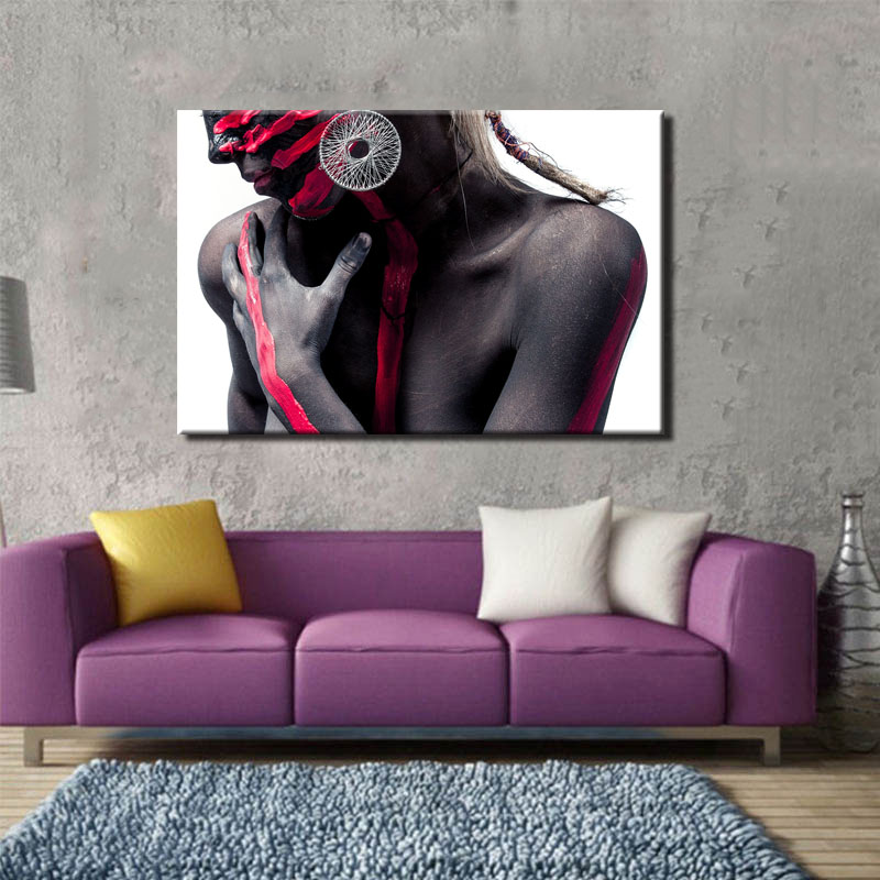 Bodypainted Girl Canvas Painting Beautiful Women Wall Pictures for Living Room Posters Prints Cuadros Decoration