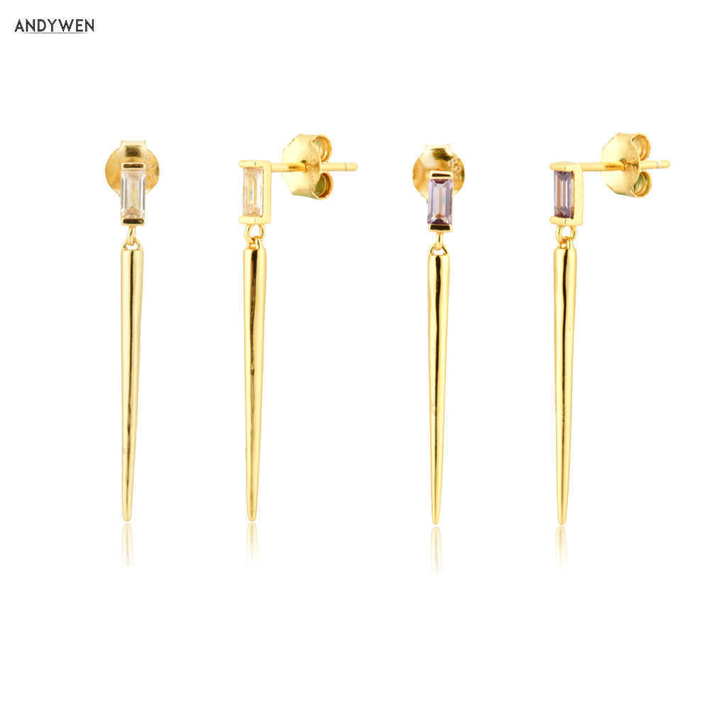 ANDYWEN 925 Sterling Silver Clear Purple Zircon Drop Earring Piercing Long Slim Spike Pendientes Women Rock Punk Jewelry 210608
ANDYWEN 925 Sterling Silver Clear Purple Zircon Drop Earring Piercing Long Slim Spike Pendientes Women Rock Punk Jewelry 210608