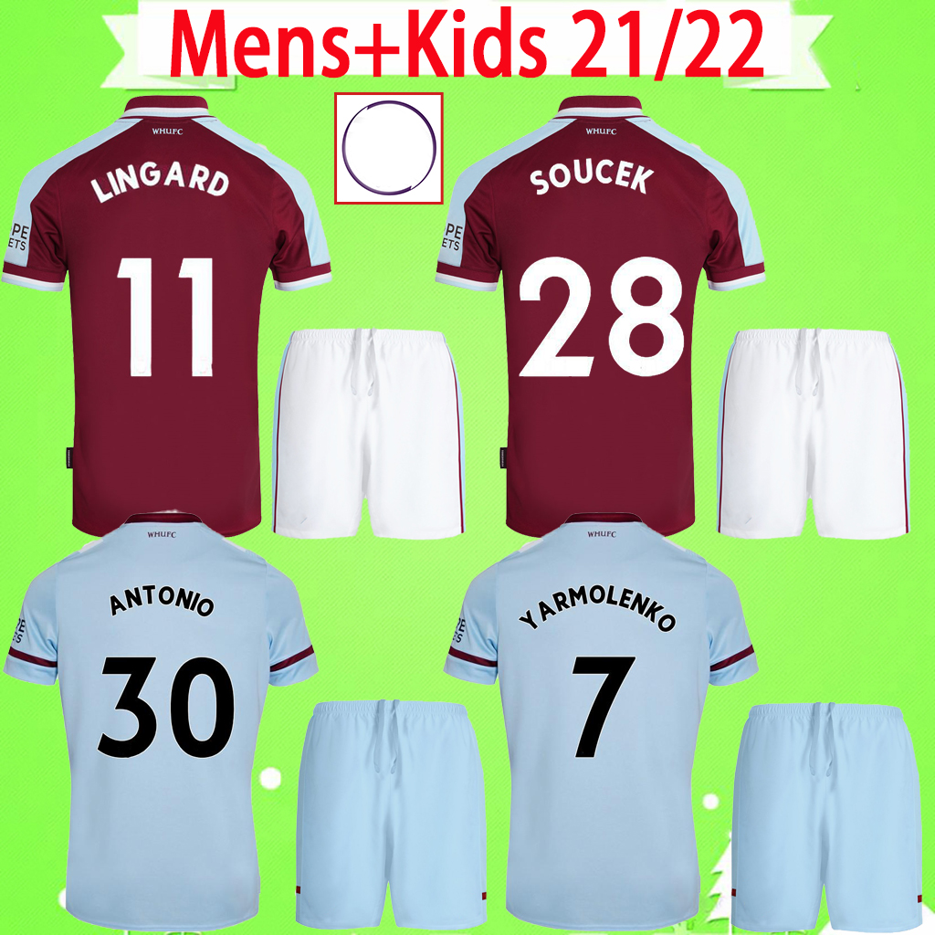 Adult + kids kit 21 22 WEST soccer jerseys boys sets 2021 2022 LINGARD HAM ANDERSON UNITED RICE NOBLE football shirts children man home away, Black
Adult + kids kit 21 22 WEST soccer jerseys boys sets 2021 2022 LINGARD HAM ANDERSON UNITED RICE NOBLE football shirts children man home away, Black