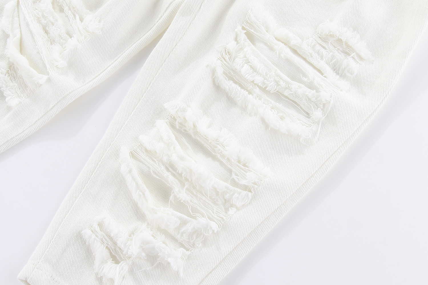 Mudkingdom Fashion Ripped Ankle Jeans for Boys Girls White Denim Crop Pants Toddler Trousers Elastic Waist Kids Summer Clothes 210615
