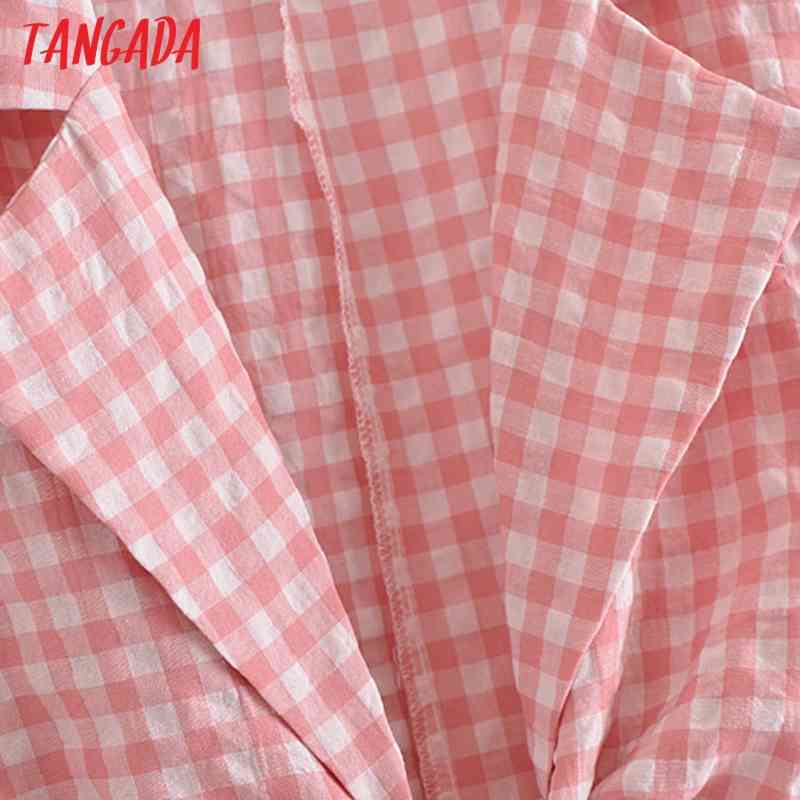Fashion Women Plaid Print Cut-out Dress Arrival Long Sleeve Ladies Mini Robe JE03 210416