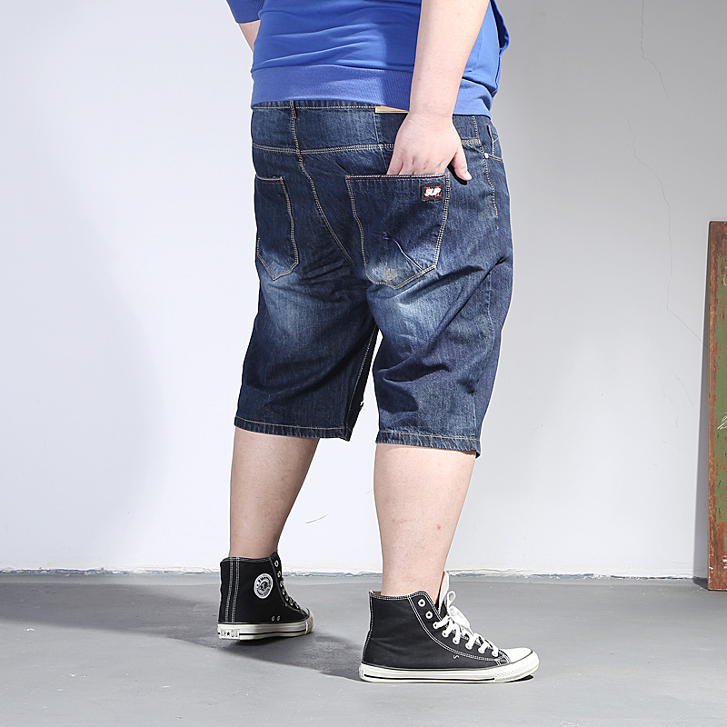 Men's Shorts Large Sizes Summer Male Bermuda Jeans Torn Big Breeches Destressed Denim Ripped Short Men Plus Size Shorts 210518