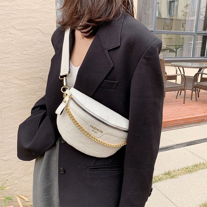 Thick Chain Womens Fanny Pack Plaid Leather Waist Bag Shoulder Crossbody Chest Bags Luxury Fashional Handbags Female Belt Bag, B-white
Thick Chain Womens Fanny Pack Plaid Leather Waist Bag Shoulder Crossbody Chest Bags Luxury Fashional Handbags Female Belt Bag, B-white
