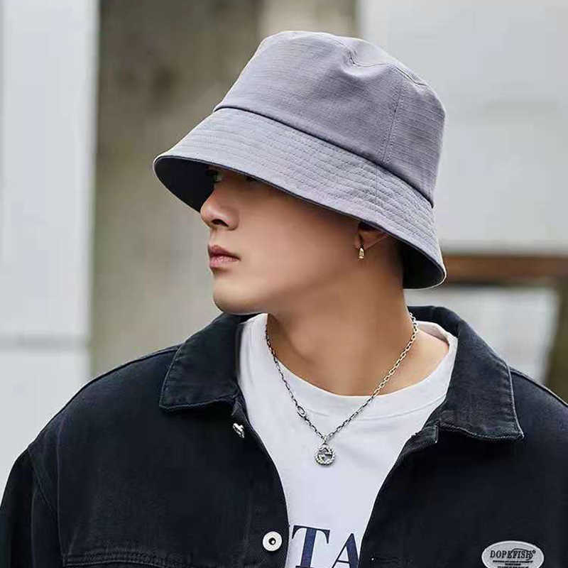 New 2021 Men's Summer Panama Hat with Big Head Size Large Brim Anti-UV Youth Hip hop Sun Hat Fisherman Caps Bucket Hats H0828