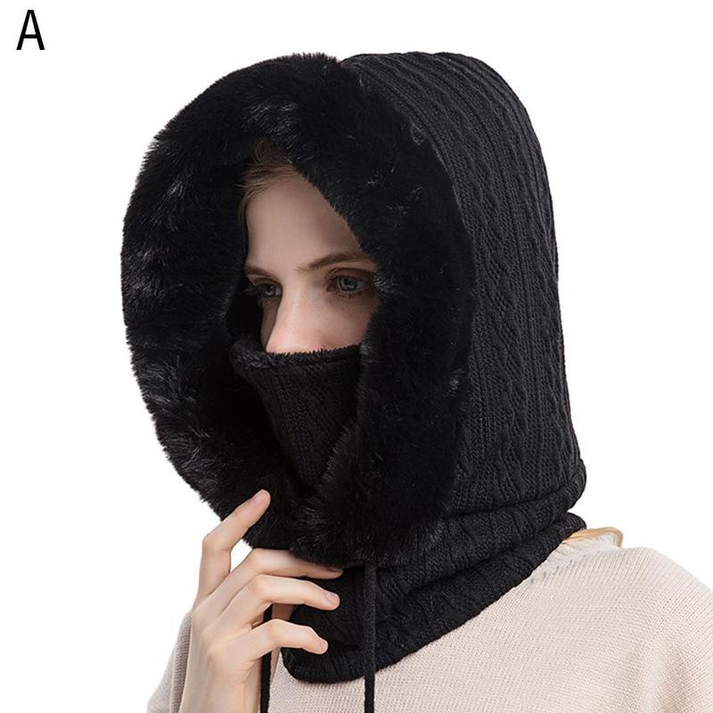 Winter Knitted Women Thick Warm Outdoor Riding Ski Cap