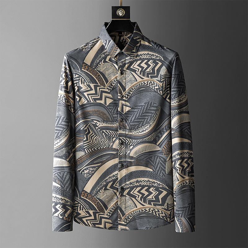 Men's Casual Shirts Business Italy Slim Dress Shirt Social Party Banquet Men Camisas Luxury Print Flower Long Mouwen, Khaki
Men's Casual Shirts Business Italy Slim Dress Shirt Social Party Banquet Men Camisas Luxury Print Flower Long Mouwen, Khaki