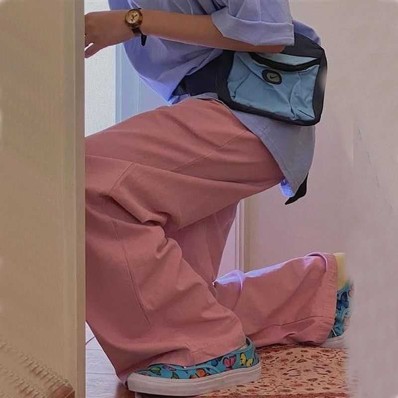 Wide-leg pants women's candy y2k high waist SS all-match casual straight-leg trousers loose Korean vintage mopping bottoms 210526, Pink
Wide-leg pants women's candy y2k high waist SS all-match casual straight-leg trousers loose Korean vintage mopping bottoms 210526, Pink