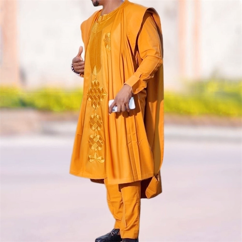 H&D New African Mens Clothing Agbada Outfit Kaftan Wear 3 Pieces Set for Man Long Sleeves Shirt Ankara Pant Boubou Suit 210408, Red
H&D New African Mens Clothing Agbada Outfit Kaftan Wear 3 Pieces Set for Man Long Sleeves Shirt Ankara Pant Boubou Suit 210408, Red