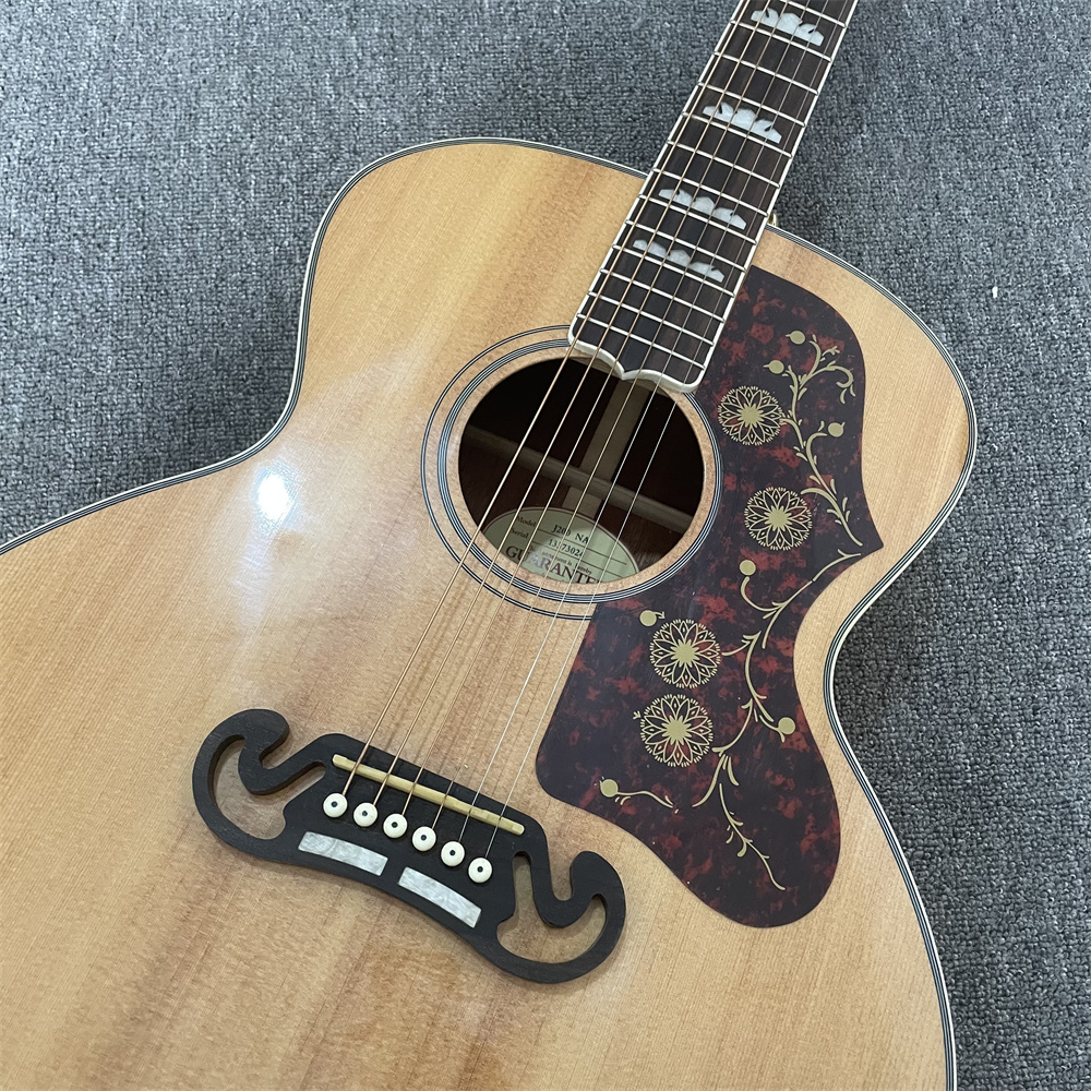 43quot Natural Solid Spruce J200 Acoustic GuitarMaple Wood Jumbo Body Acoustic Electric Guitarra5032798