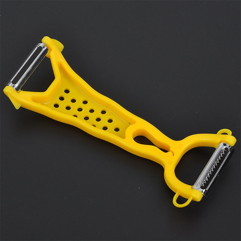 1Pcs Plastic Handle Stainless Steel Blade Double Head Multifunctional Fruit Slicer Vegetables Peeler Cutter Kitchen Tools