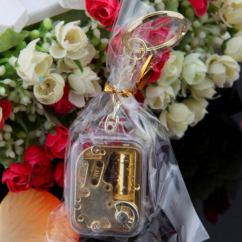 Mechanical Music Boxes 1Pcs Music Box Keychain Movement DIY Play Set Acrylic Handy Crank Children Birthday Gifts Kids Toys
