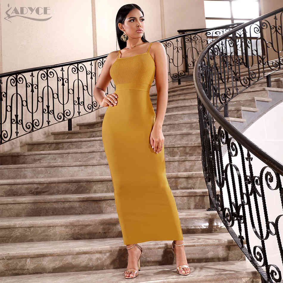 Bodycon Summer Bandage Dress Women Sexy Spaghetti Strap Sleeveless Maxi Club Celebrity Evening Party Dresses Vestidos 210423