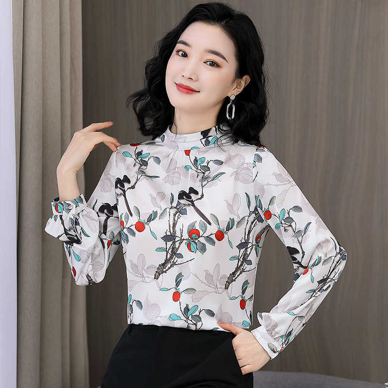 Korean Silk Blouse Women Satin s Shirts Long Sleeve Top Plus Size Woman Floral V-neck Print 210604, Lotus
Korean Silk Blouse Women Satin s Shirts Long Sleeve Top Plus Size Woman Floral V-neck Print 210604, Lotus