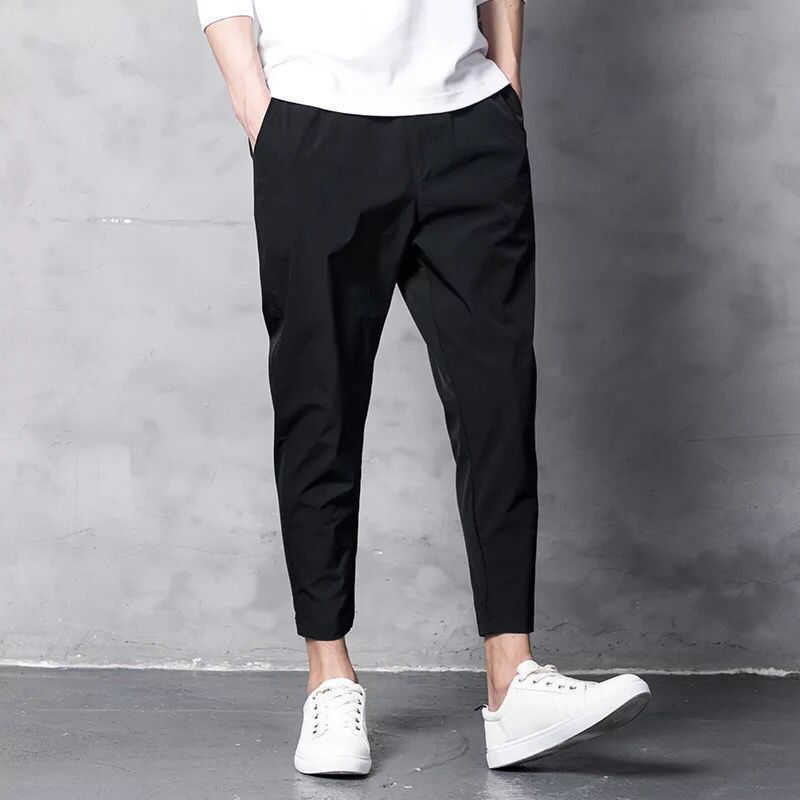 Men's Harem Pants Ankle Length 2020 Spring and Summer Stretch Pants Men Capri-Pants Korean Baggy Male Joggers Sweat Pants X0723