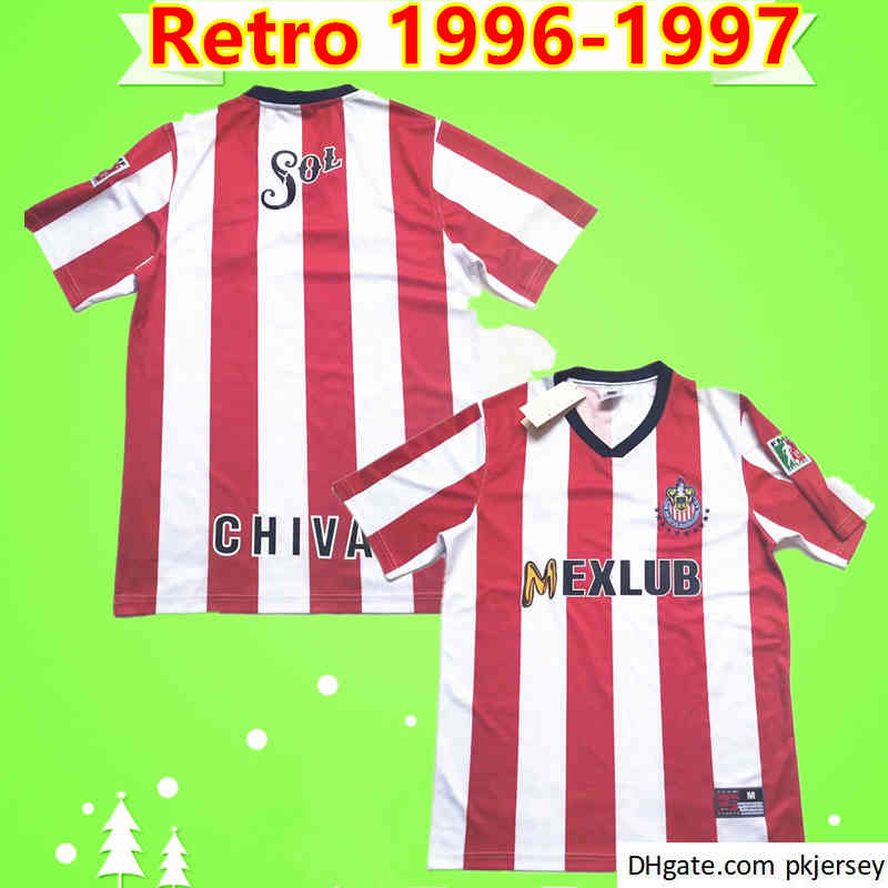 Retro 1996 1997 Chivas Guadalajara soccer jerseys 96 97 Vintage classic football shirt uniforms antique Collection uniforms home white red Camiseta, Black;yellow
Retro 1996 1997 Chivas Guadalajara soccer jerseys 96 97 Vintage classic football shirt uniforms antique Collection uniforms home white red Camiseta, Black;yellow