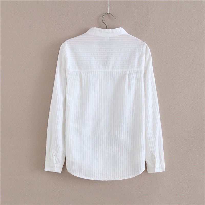 Fashion office white blouse women shirts long sleeve Cotton Shirt High Quality Women Blouses Casual Ladies Tops 1715 50 210506