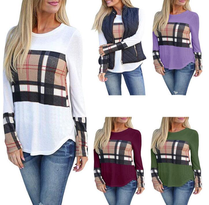 2021 autumn and winter new European and American women's circular collars patchwork color long sleeve T-shirt, White
2021 autumn and winter new European and American women's circular collars patchwork color long sleeve T-shirt, White