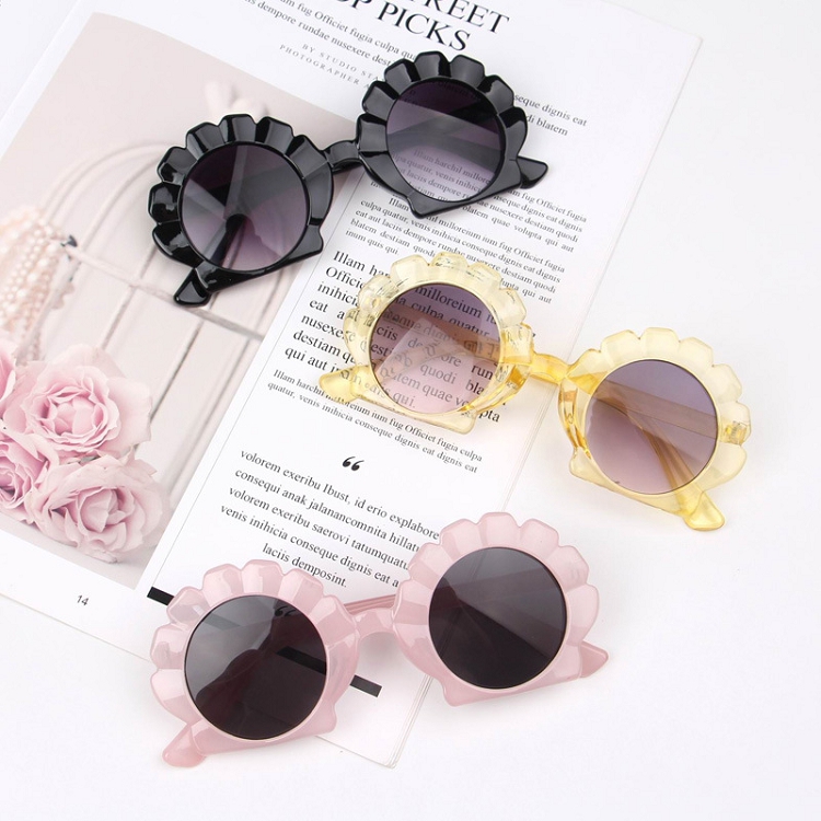 Conch shell shape sunglasses fashion girls boys beach kids sun glasses M3497