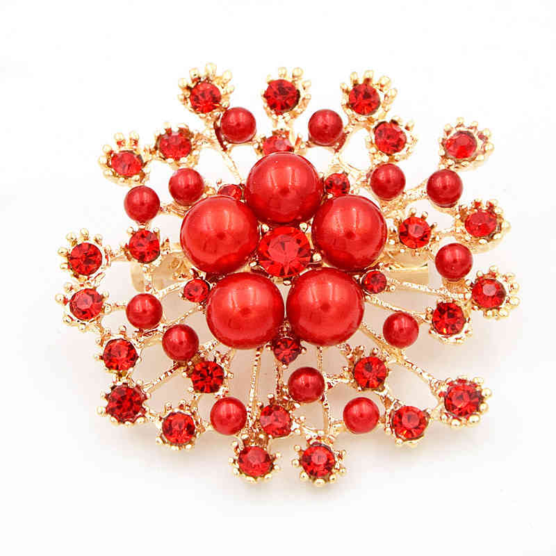 Brooch Women's Clothing Accessories Large Snowflake Pearl Crystal Exquisite Flower Pin