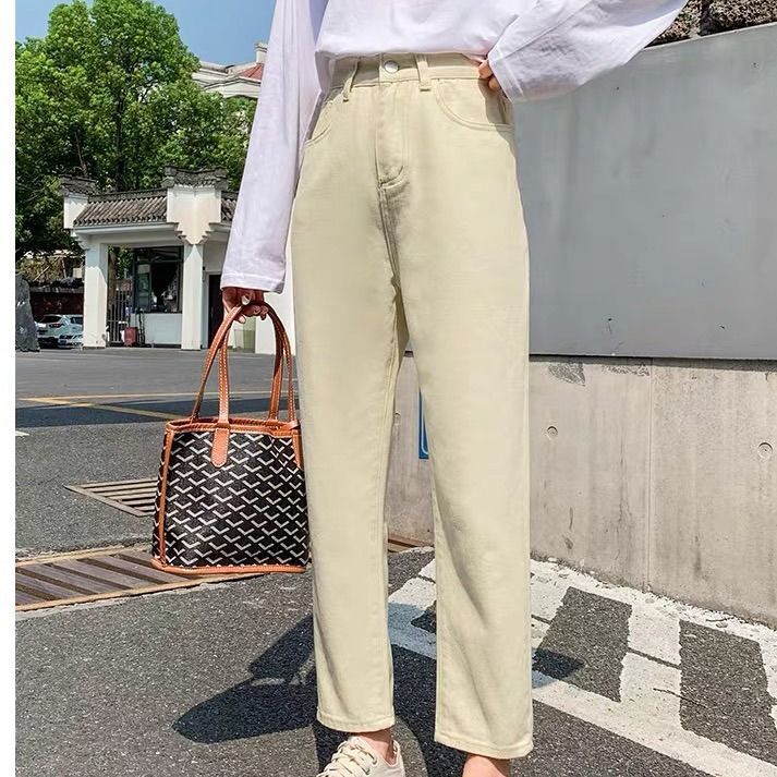 Slim High Waist Retro Street Mom Zipper Pocket Women Long Pants Jeans Women' Korean Fashion Loose Cropped Trousers 210517, White
Slim High Waist Retro Street Mom Zipper Pocket Women Long Pants Jeans Women' Korean Fashion Loose Cropped Trousers 210517, White