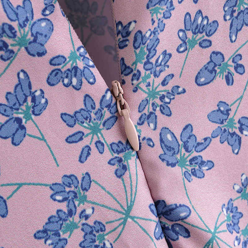 Women V Neck Floral Dress Ruffles Lace Patchwork Holiday Midi Summer Sleeveless Pleated Elegant Beach Vestidos Mujer 210515