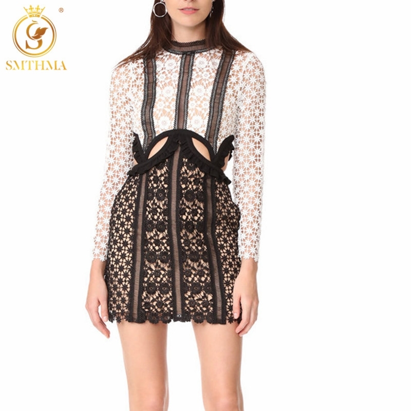 High Quality Women Runway Long Sleeve Patchwork Lace Dress Embroidery Sexy Hollow-Out Waist Dresses Vestidos 210520, Picture color
High Quality Women Runway Long Sleeve Patchwork Lace Dress Embroidery Sexy Hollow-Out Waist Dresses Vestidos 210520, Picture color