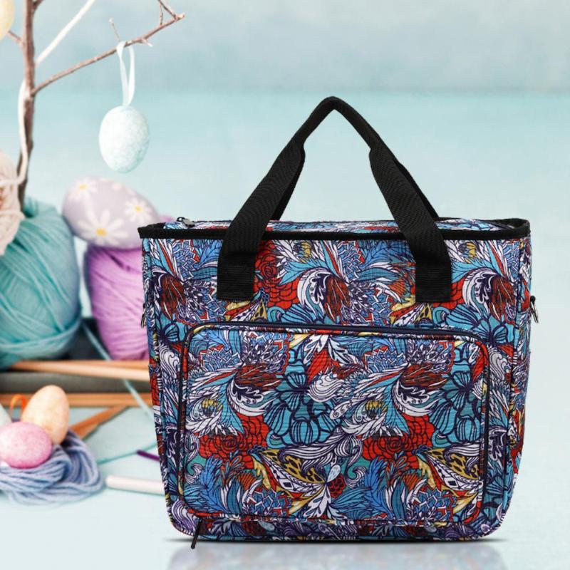

Storage Bags Printing Yarn Bag Knitting Tote Large Capacity 600d Oxford Cloth Crochet Needles Totes Organizer For Home