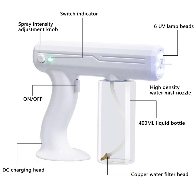 New Design Handheld Rechargeable Nano Sprayer Disinfection Spray Gun, Large Capacity Electric Sprayer Nozzle