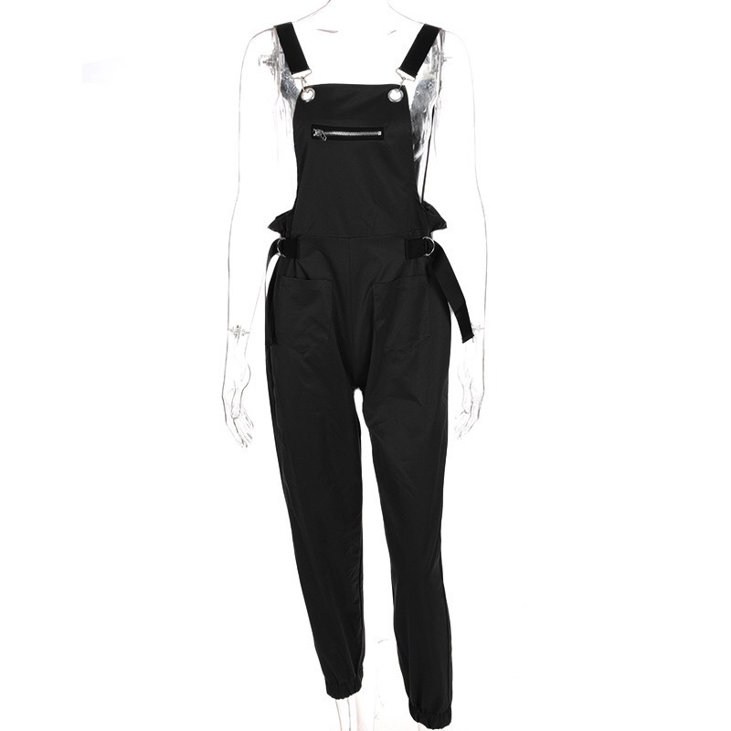 90'S Vintage Safari style Contrast color Spaghetti Strap Sleeveless Overalls Women Long Jumpsuit Slim fit Rompers Playsuits 210429