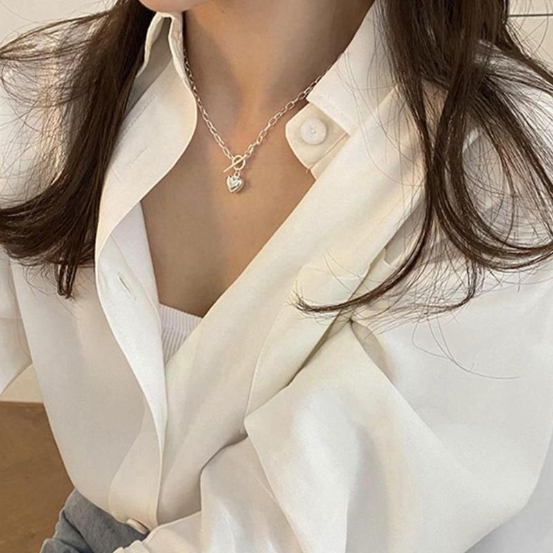 Pendant Necklaces Love Heart Necklace Ot Buckle For Women Trendy Elegant Shiny Design Party Jewelr Y5x3, Silver
Pendant Necklaces Love Heart Necklace Ot Buckle For Women Trendy Elegant Shiny Design Party Jewelr Y5x3, Silver