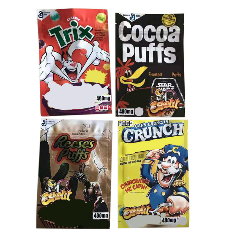 400MG Crunch Berries Reese Cocoa Puffs Trix Bag Edibles Smell Proof Chirld Zipper Lock Packaging Empty Pouch
400MG Crunch Berries Reese Cocoa Puffs Trix Bag Edibles Smell Proof Chirld Zipper Lock Packaging Empty Pouch