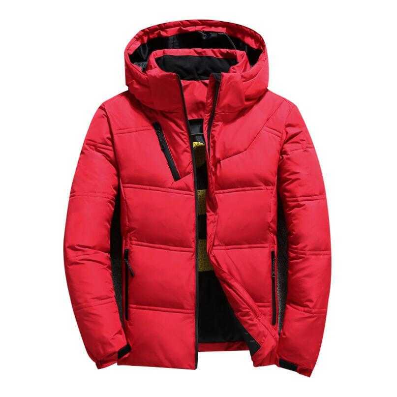 Winter Down Coat Men's Thick Warm White Duck Down Parkas Jacket Men Snow Parka Jacket Overcoat Windbreaker Hooded Warm Parkas 210818