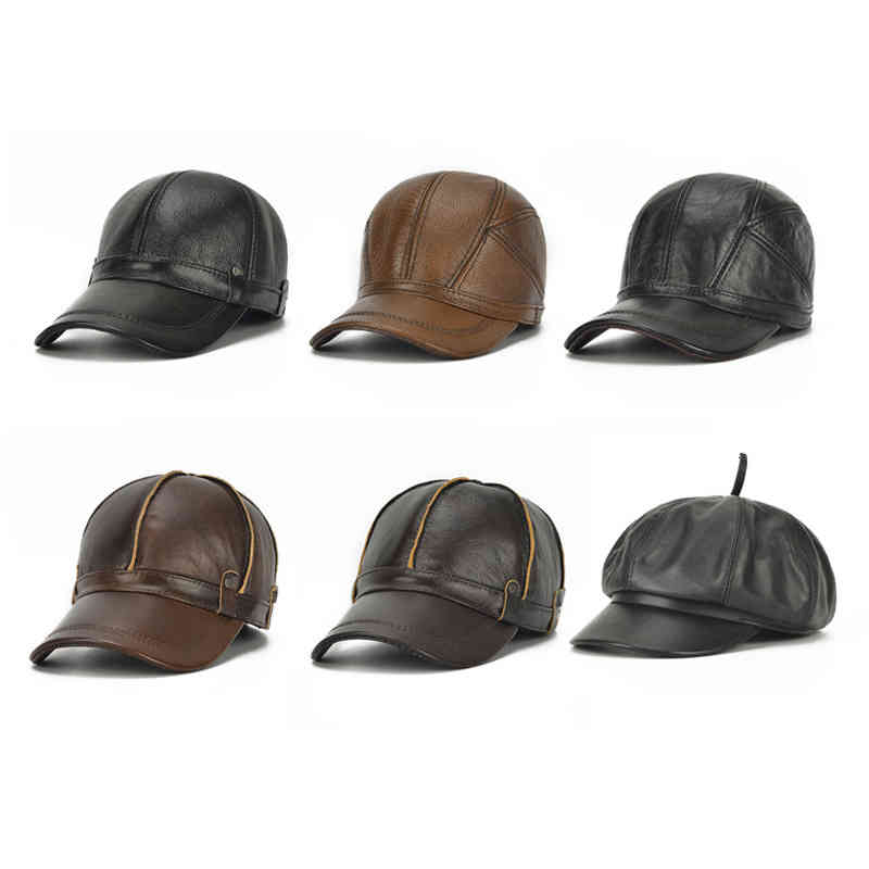 Leather Hat Low Price Running Style Guaranteed Real Baseball Flat Top