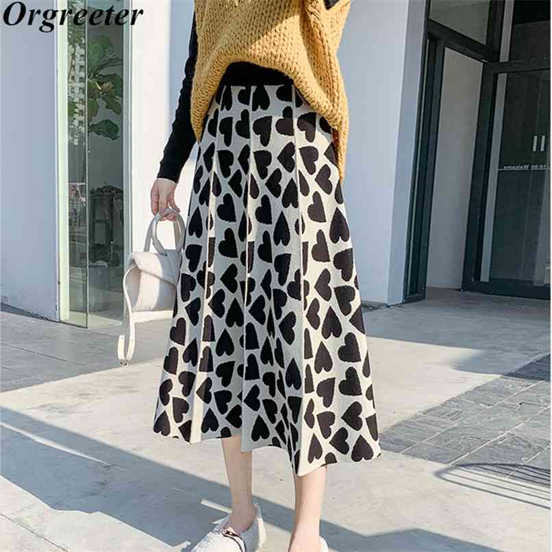 Sweet Love pattern Jacquard Knitted Skirts Korean Chic High-waist Mid-calf Pleated Long 210602, Picture color
Sweet Love pattern Jacquard Knitted Skirts Korean Chic High-waist Mid-calf Pleated Long 210602, Picture color