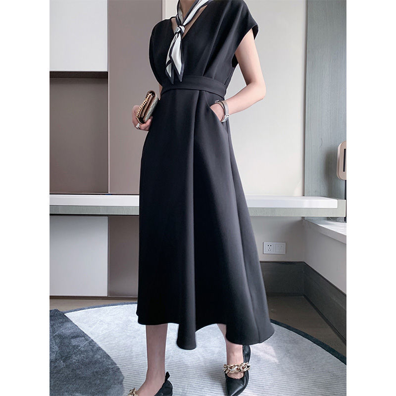 Elegant Slim Dress Women V-neck Short Sleeve Casual Midi Dress Office Lady Dress Korean Evening Party Summer Chic 210521